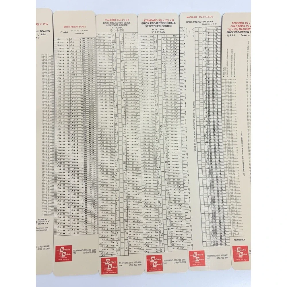 Vintage Modular Brick Projection Scales Set of 9 Belden Brick Company USA